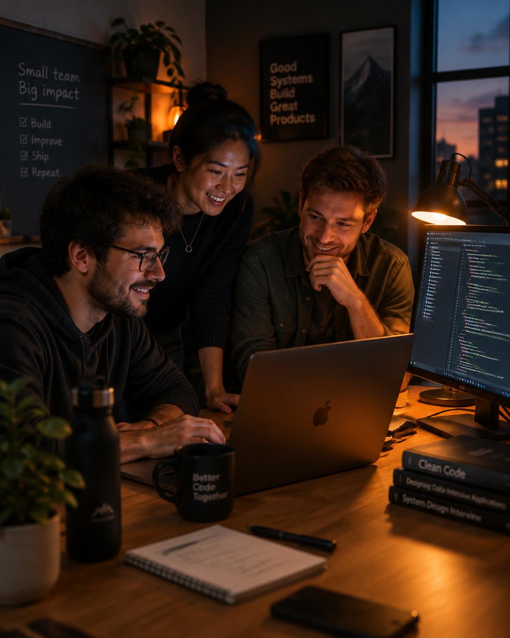The Featureworks team working together